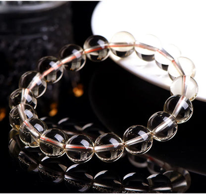 Natural Citrine 10-12mm Beaded Bracelet — Unisex Handmade