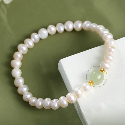 Hotan White & Light Green Jade Beads Bracelet – Lucky Luxury Gift