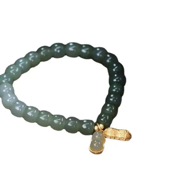 Natural Hetian Jade Buckle Bracelet — Amulet Blessing Jewelry