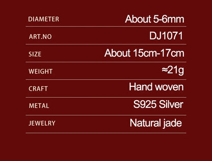 Double-Loop Hetian Jade Bracelet — S925 18K Gold Plated Nanhong 5mm