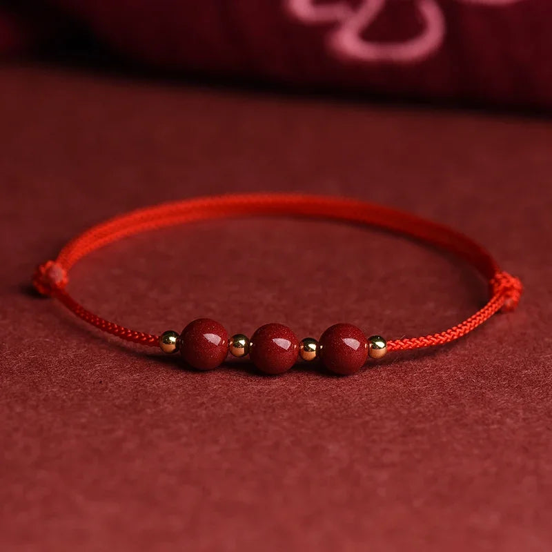 Mystic Cinnabar Red Rope Bracelet for Luck & Protection