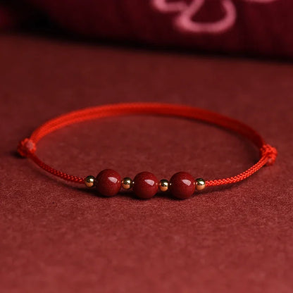 Mystic Cinnabar Red Rope Bracelet for Luck & Protection