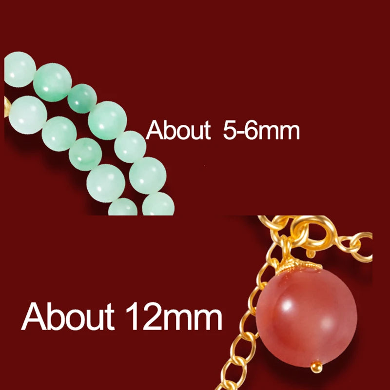 Double-Loop Hetian Jade Bracelet — S925 18K Gold Plated Nanhong 5mm