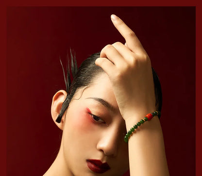 Hotan Jasper & 6mm Red Pearl S925 Bracelet — Fengshui Charm