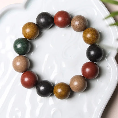 Harmony Elements 17-Bead Five-Directions Herbal Wood Buddha Bracelet
