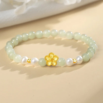 Natural Hetian Jade Leaf Bracelet — Elegant Luck & Protection
