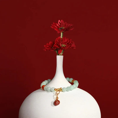 Hetian Jade Bead Bracelet | Tibetan Silver Minimalist