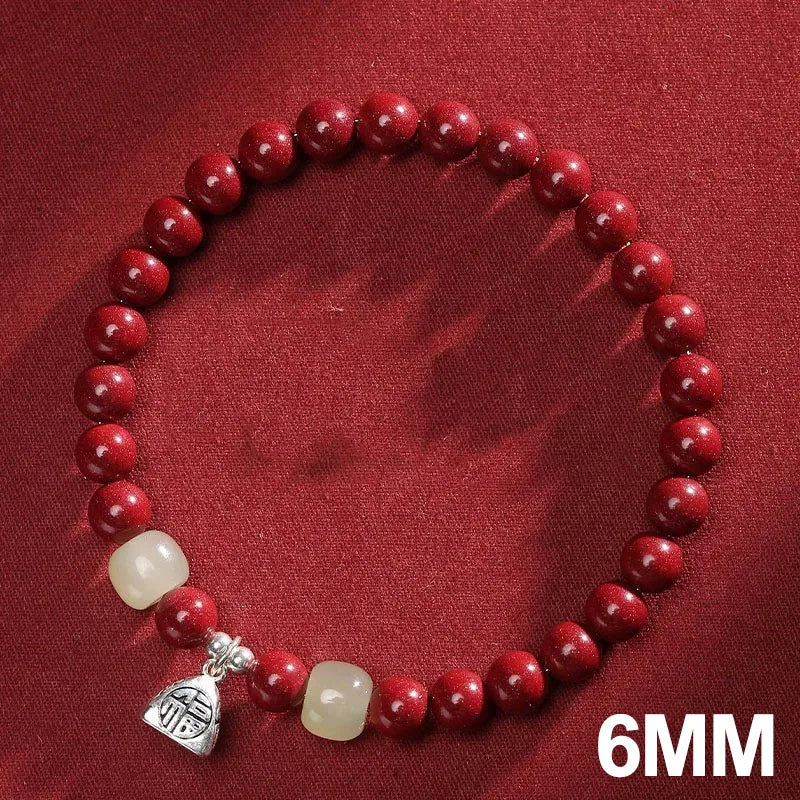 Cinnabar Ben Ming Nian Red-Rope Wealth Amulet Bracelet