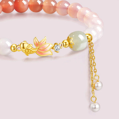 Brocaded Carp Multi-Treasure Hetian Jade & Agate Bracelet