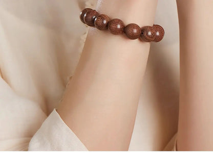 天然金丝楠木佛珠手串｜男女沉香木质念珠护身