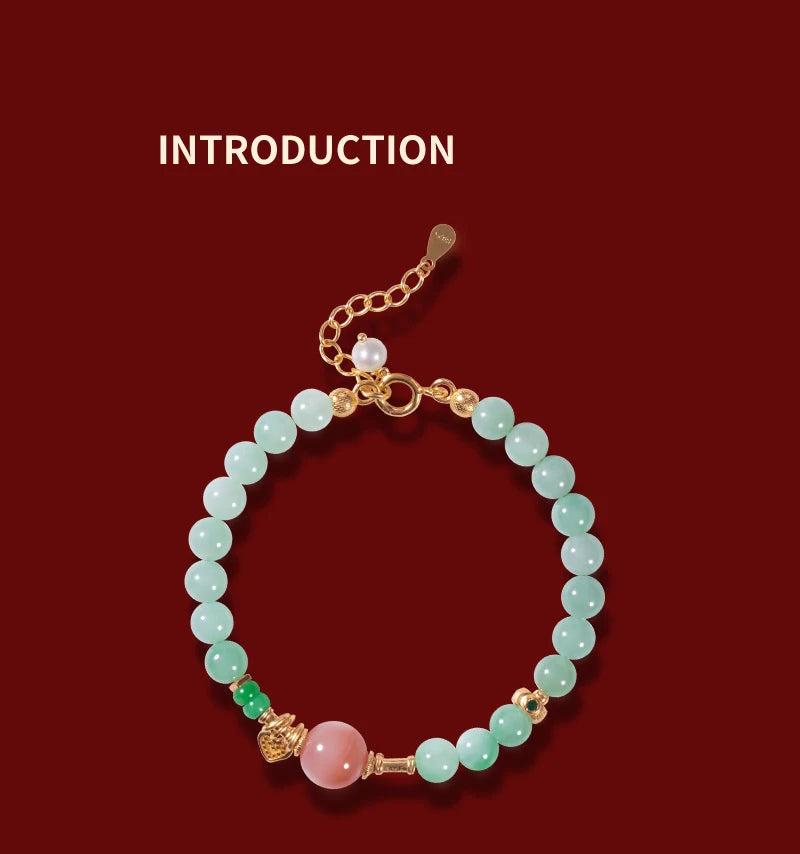 Handmade S925 Enamel Round-Bead Bracelet — Mystic Lucky Charm for Women