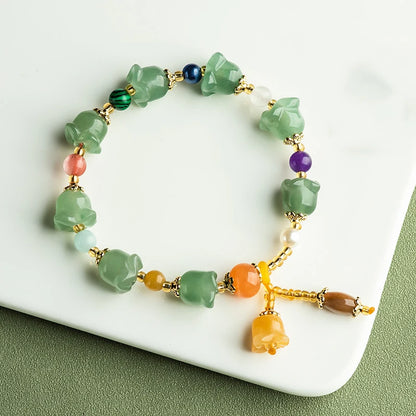 Golden Silk Hetian Orchid Bracelet — Gobi Dongling Jade Charm
