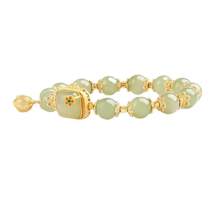 Natural Hetian Jade Bracelet – Elegant Vintage Wedding Gift