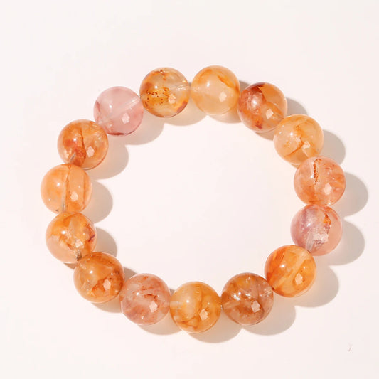 天然花朵水晶多彩手链｜单圈弹力幸运护身饰品