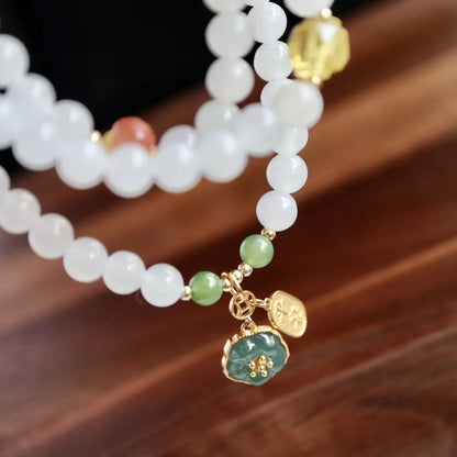 White Hetian Jade Multi-Layer Bracelet — Purity & Protection for Women