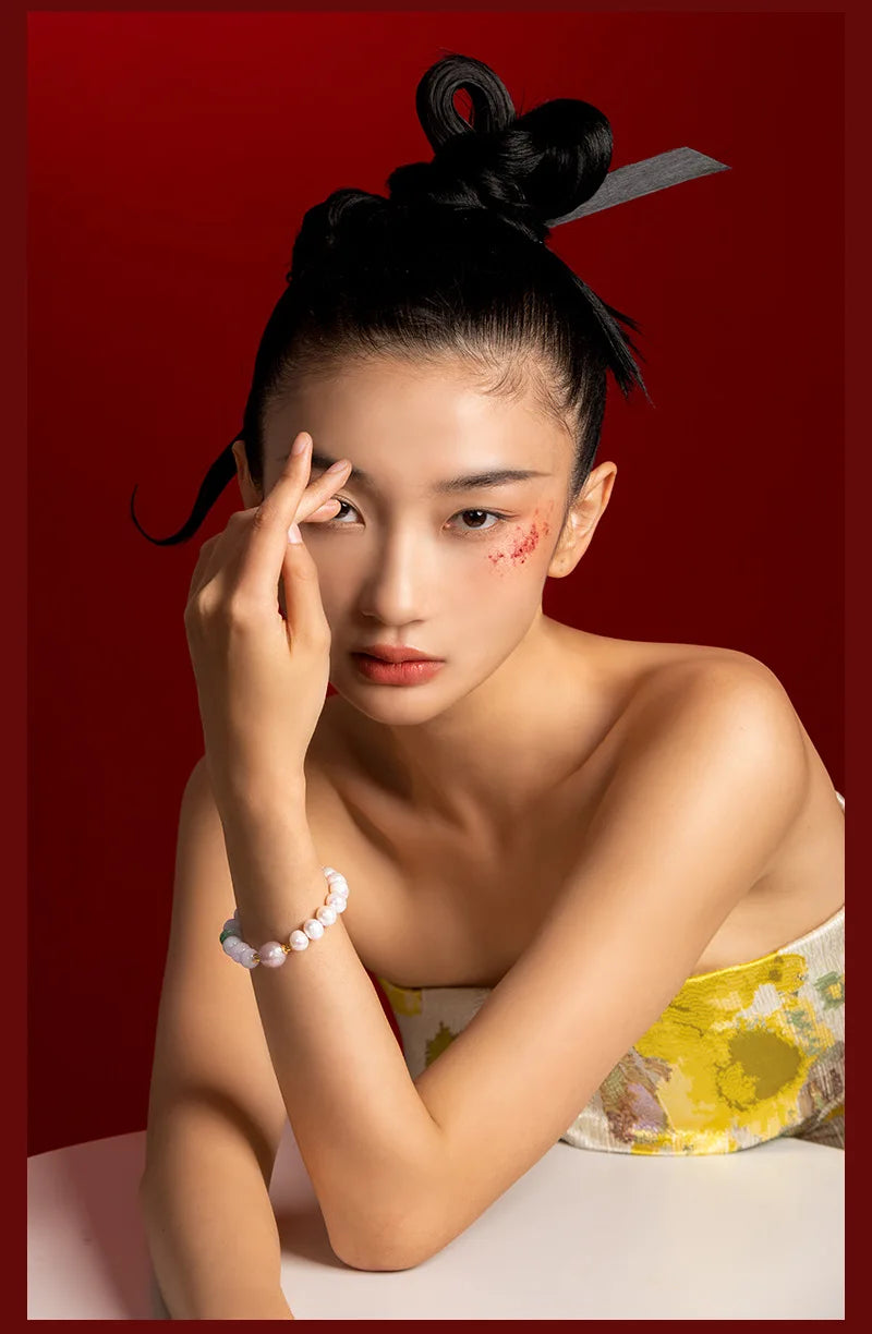 Myanmar Jadeite & Pearl 18K Gold Beaded Bracelet