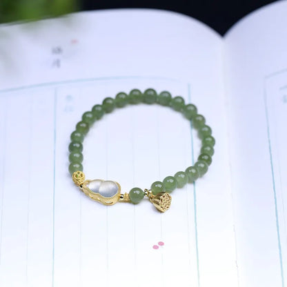 Hotan Green Jade Bracelet for Women｜Natural Lucky Bracelet