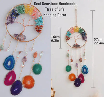 粉水晶生命之树捕光挂饰｜招爱转运能量水晶