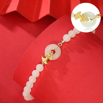 Natural Hetian Jade Carnation Bracelet — Mother's Day Gift
