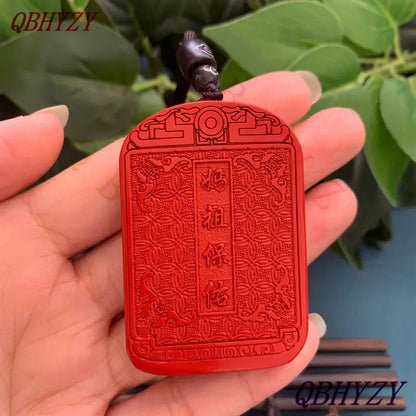 Natural Red Cinnabar Mazu Pendant Necklace — Feng Shui Guardian