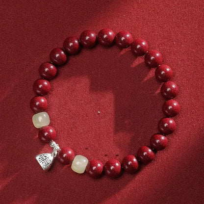 Cinnabar Ben Ming Nian Red-Rope Wealth Amulet Bracelet