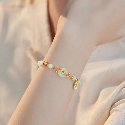 Hetian Jade Green Pearl Bracelet | Luxury Ladies Gift Bracelet