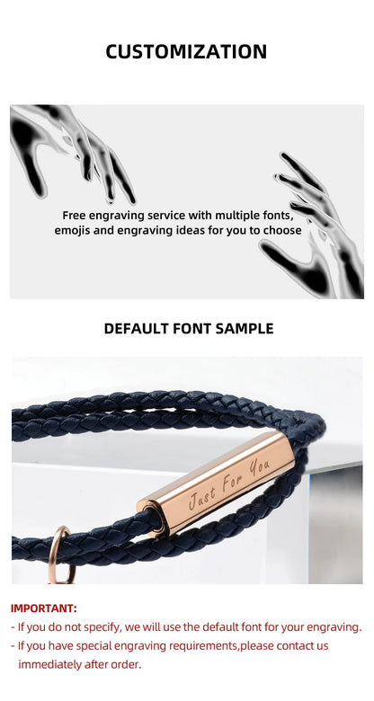 十二星座真皮缠绕手链｜男女同款磁扣 可刻字生日守护礼物