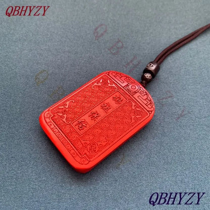 Natural Red Cinnabar Mazu Pendant Necklace — Feng Shui Guardian