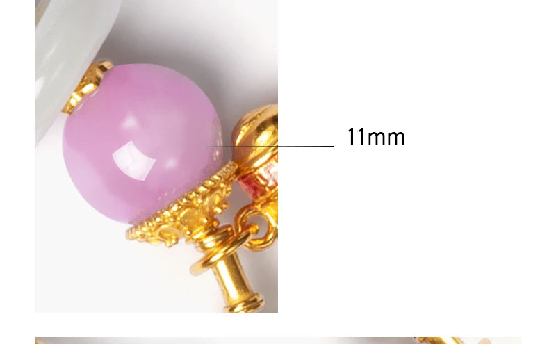 Natural Hetian Jade Bracelet for Women｜Silver & Gold-Plated Accents