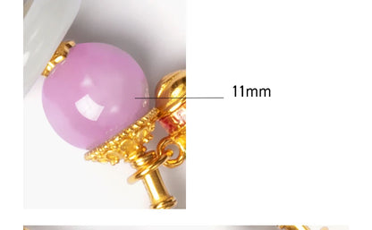 Natural Hetian Jade Bracelet for Women｜Silver & Gold-Plated Accents