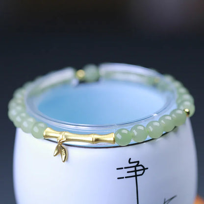 Lucky Jade Antique Gong Bell Bracelet — Boho Feng Shui Charm