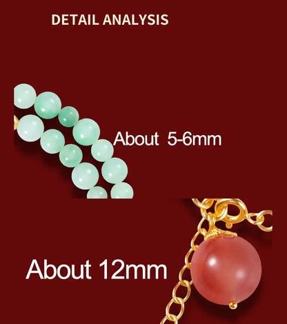 Double-Loop Hetian Jade Bracelet — S925 18K Gold Plated Nanhong 5mm