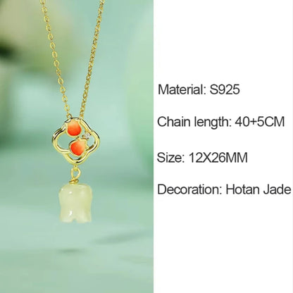 Hetian Jade Green Blossom Bracelet | 925 Silver Link