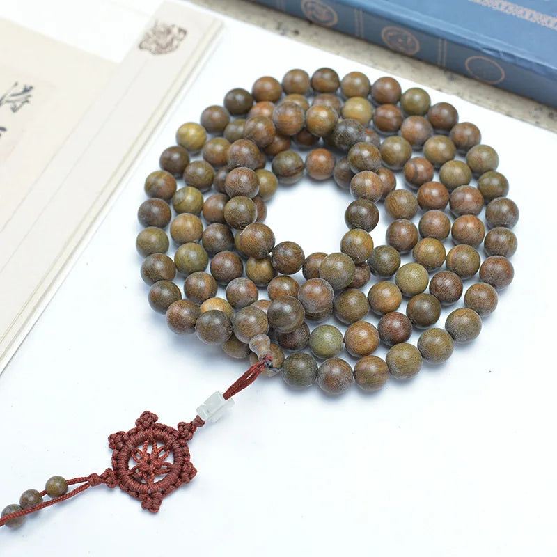 Green Buddha Sandalwood Bracelet — Ethnic Feng Shui Charm