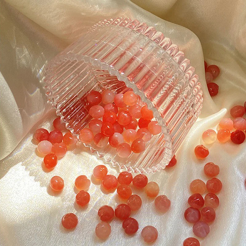 Red Agate Peach Jade Hook Earrings - Vintage Pearl Gift