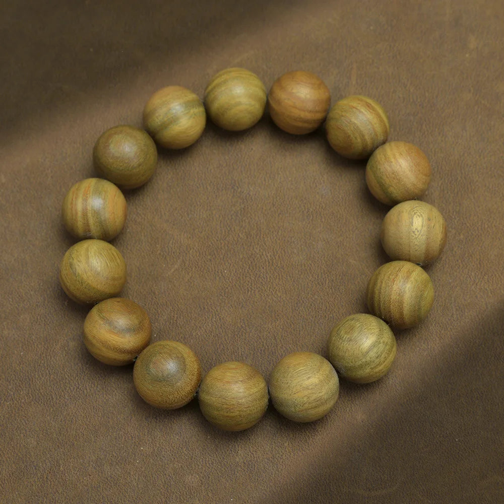 Green Buddha Sandalwood Bracelet — Ethnic Feng Shui Charm