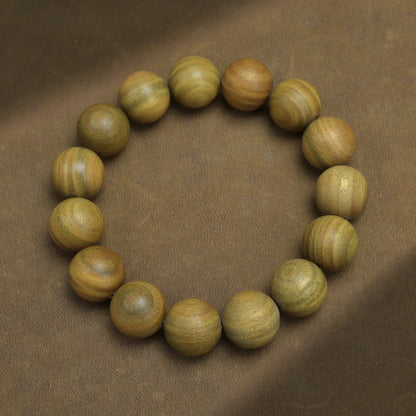 Green Buddha Sandalwood Bracelet — Ethnic Feng Shui Charm