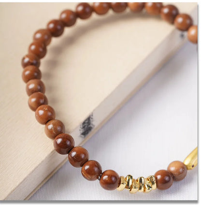 Ancient Bodhi Wood Bracelet — Single Circle DIY Lucky Beads