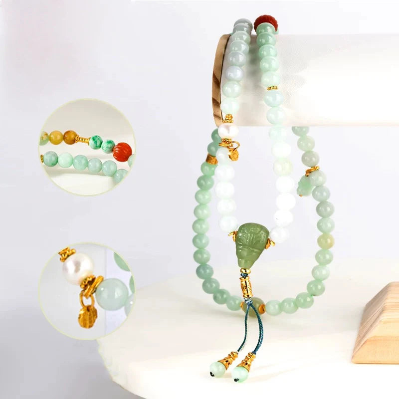 Natural Type A Jadeite Bracelet For Women High-End Chinese-Style And Retro Design  Necklace Or Bracelet Wear Support Wholesale