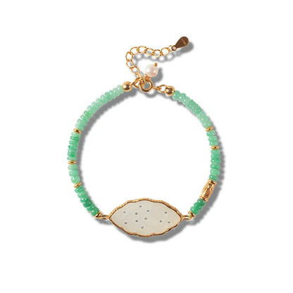 Hetian White Jade Abacus Bracelet — S925 Silver & 18K Gold