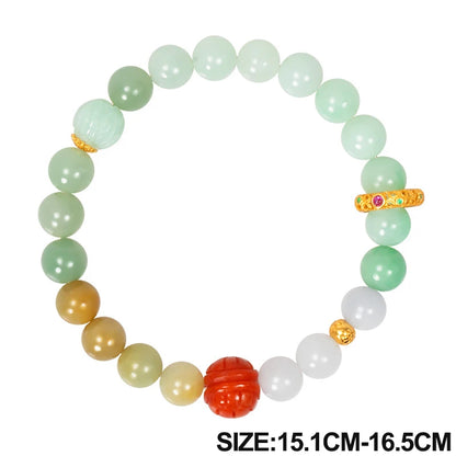 Amber & Yellow Turquoise Multi-Circle Buddha Bracelet