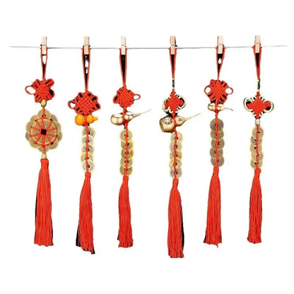 古铜五帝钱红绳挂饰｜招财镇宅开运护符 风水化煞