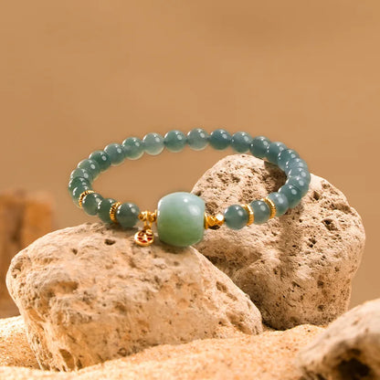 Natural Jade Emerald 10mm Green Bead Bracelet | Feng Shui Charm