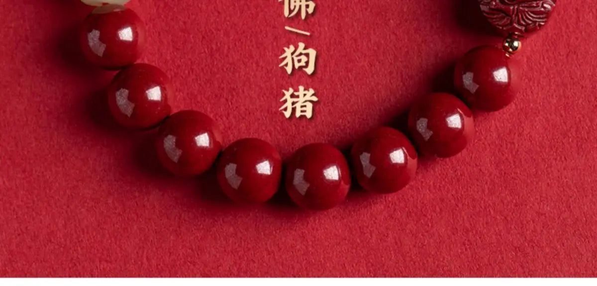 Cinnabar Zodiac Benmingfo Bracelet - Aventurine Amulet for Luck