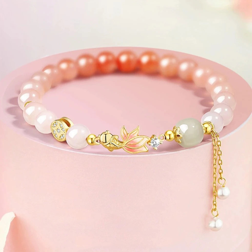 Brocaded Carp Multi-Treasure Hetian Jade & Agate Bracelet