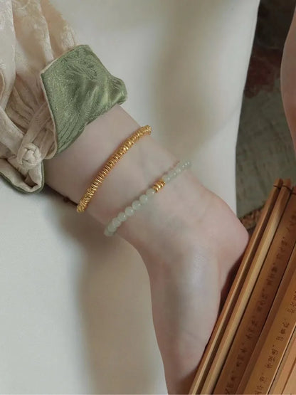 Natural Hotan Gradient Round Bead Bracelet for Her