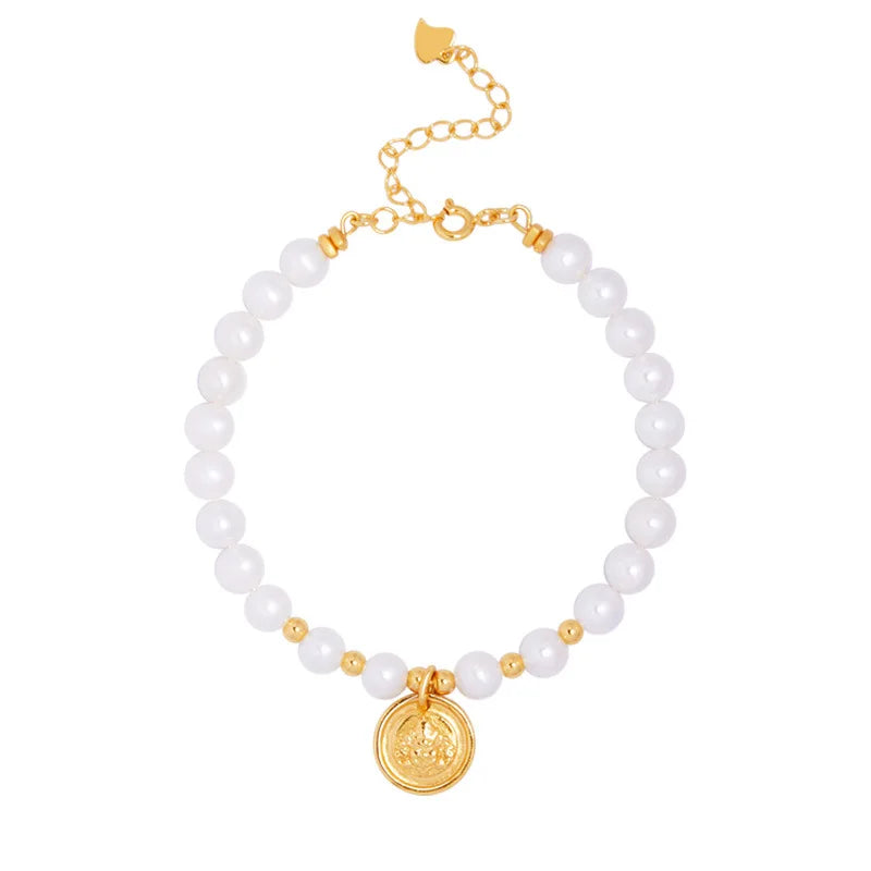 Natural White Pearl Chain Bracelet｜Feng Shui Elegance & Protection