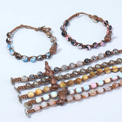 藏式金刚结天然石多色编绳手链｜护结平安 可调节情侣款