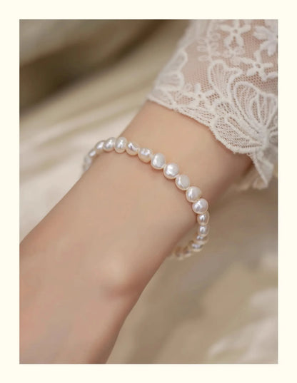 White Pearl & Hetian Jade Bracelet｜Wedding Gift Amulet