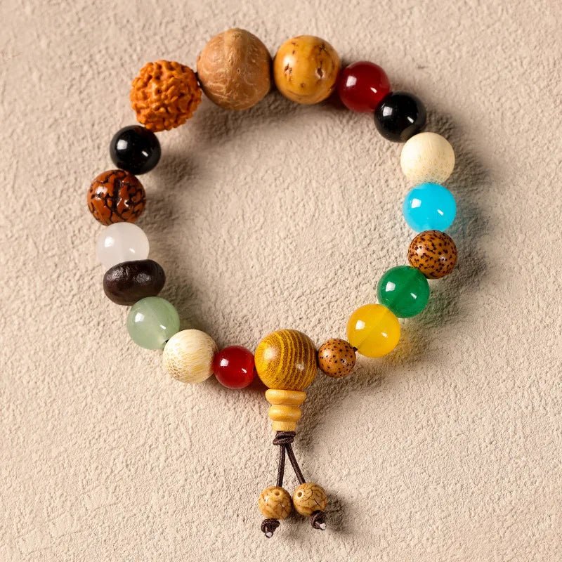 Bodhi 18-Seed Multi-Treasure Temple Bracelet – Feng Shui Amulet